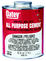 CEMENT 16 OZ ALL PURPOSE ABS/PVC/CPVC CEMENT - Adhesive
